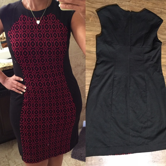 Black & Red Business Dress - Picture 1 of 3